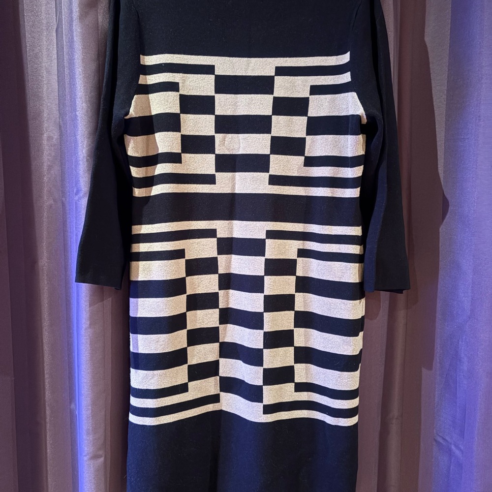 Nine West Black and Tan Knit Dress